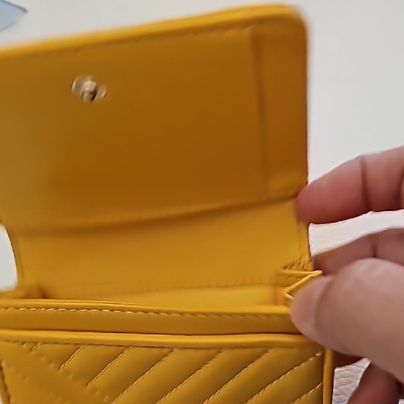 Tory Burch Yellow Quilted Wallet - Picture 3 of 5